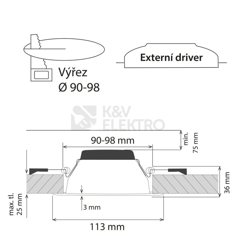 Obrázek produktu Podhledové LED svítidlo Faro RN10 10W 3000K IP44 ML-412.131.32.0 5