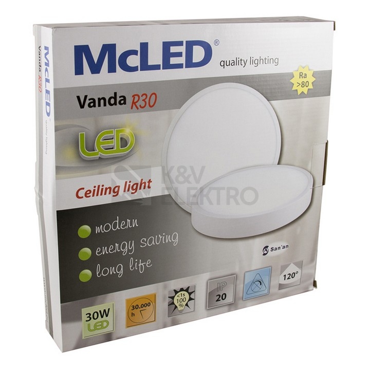Obrázek produktu LED svítidlo McLED Vanda R30 30W 4000K neutrální bílá ML-416.057.71.0 2