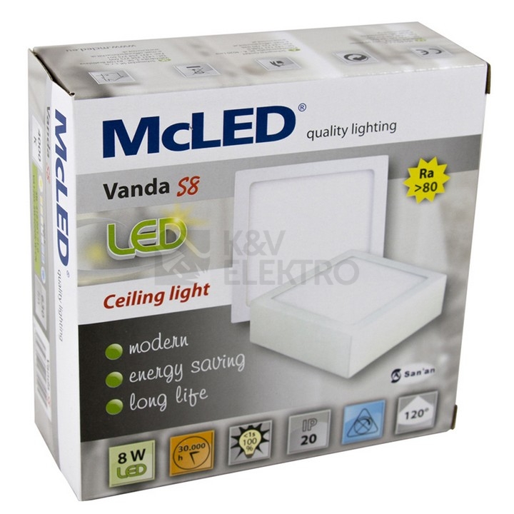 Obrázek produktu LED svítidlo McLED Vanda S8 8W 4000K neutrální bílá ML-416.061.71.0 8