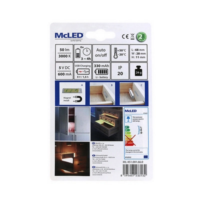 Šuplíkové LED svítidlo McLED Bit light dobíjecí 330mAh senzor pro automatické rozsvícení ML-451.001.66.0 (obrázek 3)