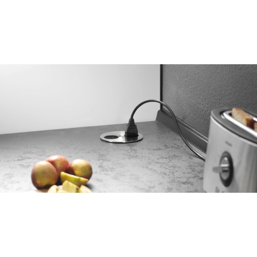 Stolní zásuvka BACHMANN Twist 931.032 230V + USB nabíječka nerez/černá