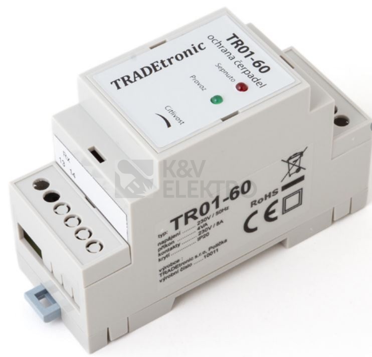 Obrázek produktu  Ochrana motorů a čerpadel TRADEtronic TR01-60 230V
 0