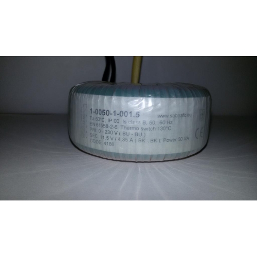 Toroidní transformátor 50VA 230V/12VAC/4,35A