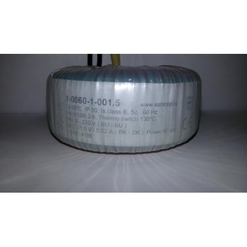 Toroidní transformátor 60VA 230V/12VAC/5,22A