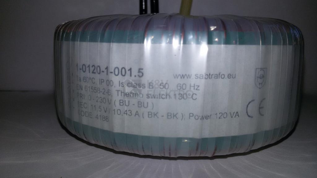 Obrázek produktu Toroidní transformátor 120VA 230V/12VAC/10,43A 1