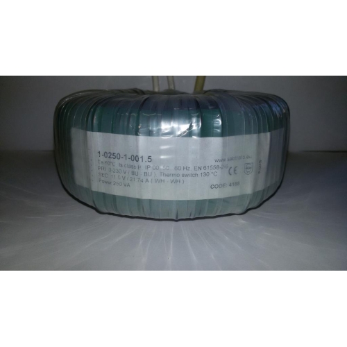Toroidní transformátor 250VA 230V/12VAC/21,74A