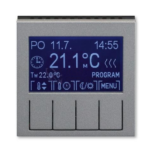 ABB Levit termostat pokojový ocelová/kouřová černá 3292H-A10301 69 programovatelný