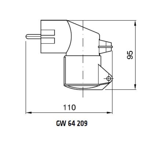 Adaptér domovní vidlice / CEE zásuvka GEWISS GW64209 230V/16A IP44