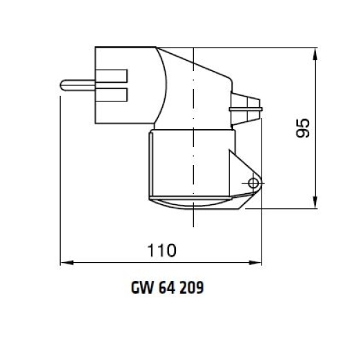 Adaptér domovní vidlice / CEE zásuvka GEWISS GW64209 230V/16A IP44 (obrázek 2)