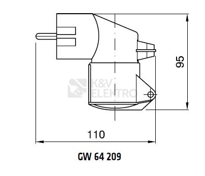 Obrázek produktu  Adaptér domovní vidlice / CEE zásuvka GEWISS GW64209 230V/16A IP44 1