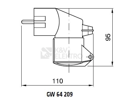 Obrázek produktu Adaptér domovní vidlice / CEE zásuvka GEWISS GW64209 230V/16A IP44 1