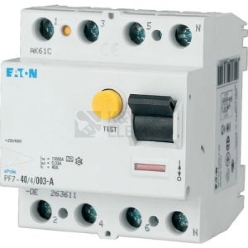 Proudový chránič EATON PF7-100/4/03-G/A 100A 300mA 102933