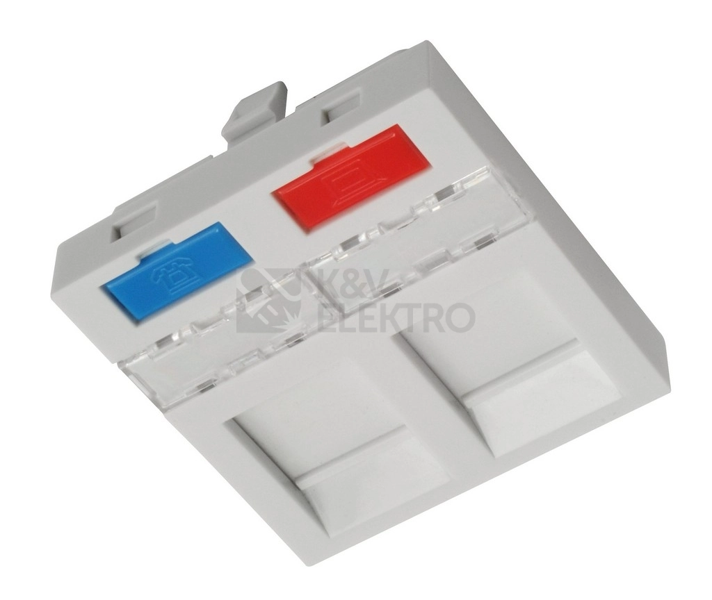 Obrázek produktu Držák/modul Solarix SXF-M-2-45-WH-P pro 2 keystone přímý 0