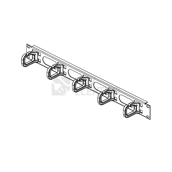 Obrázek produktu Vyvazovací panel jednostranný 1U 19" plastová oka 40x50mm Conteg DP-VP-P1-H 0