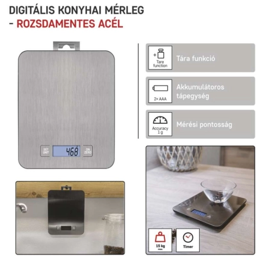 Digitální kuchyňská váha EMOS EV023 stříbrná (obrázek 10)