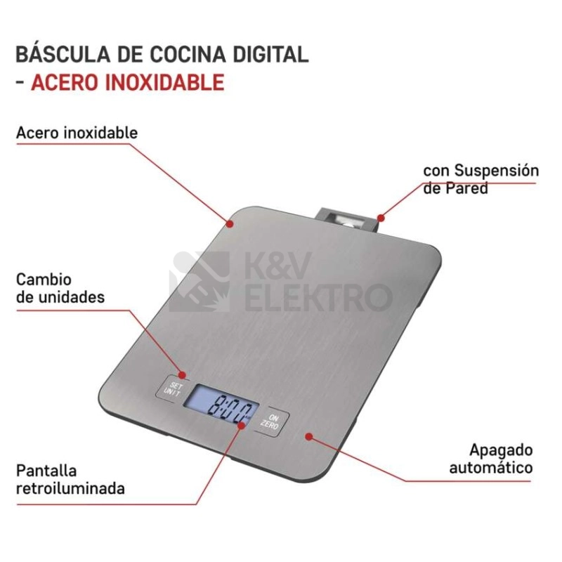 Obrázek produktu Digitální kuchyňská váha EMOS EV023 stříbrná 4