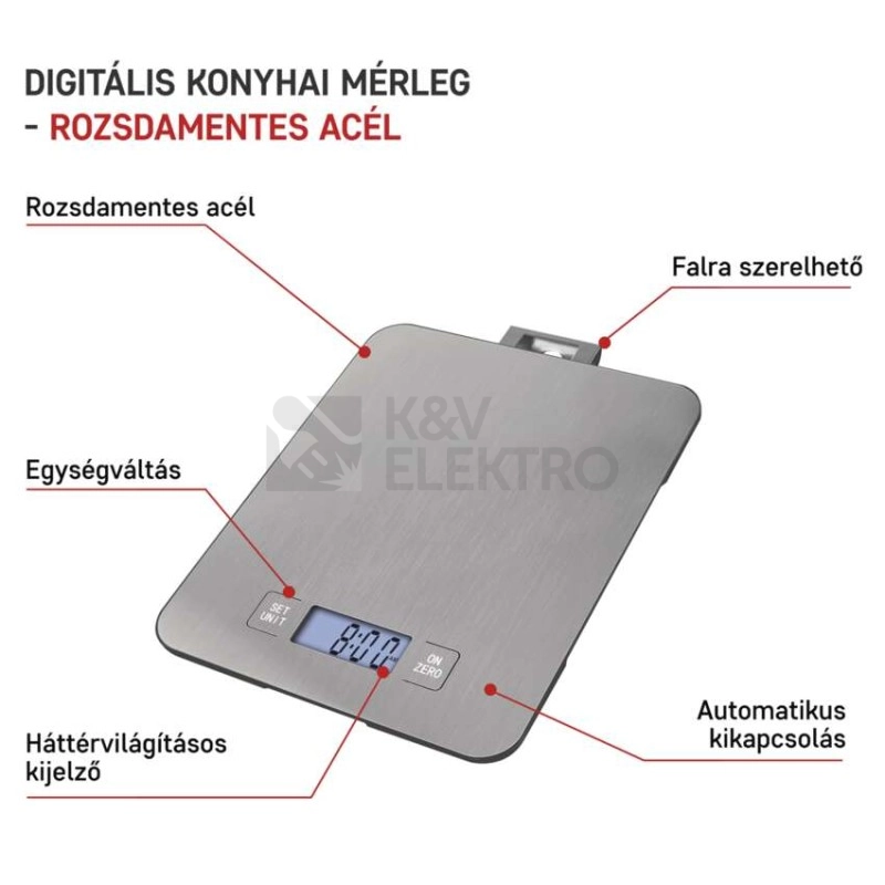 Obrázek produktu Digitální kuchyňská váha EMOS EV023 stříbrná 10