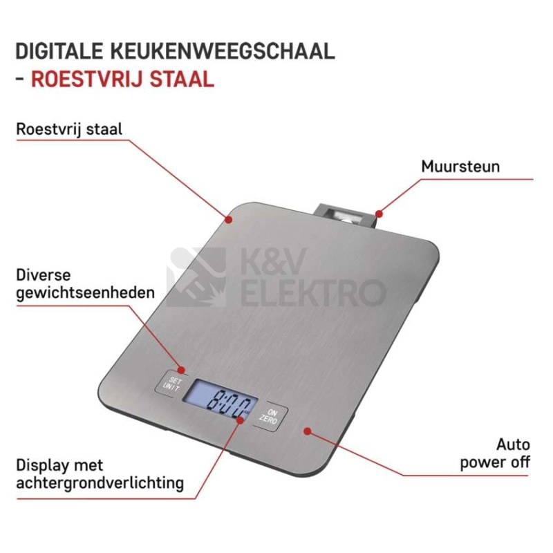 Obrázek produktu Digitální kuchyňská váha EMOS EV023 stříbrná 16