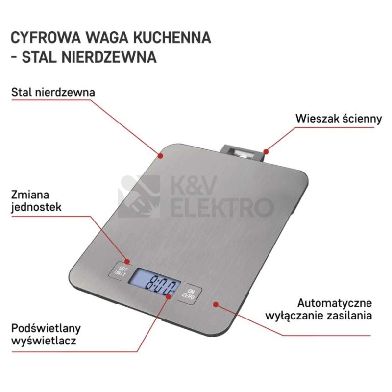 Obrázek produktu Digitální kuchyňská váha EMOS EV023 stříbrná 19