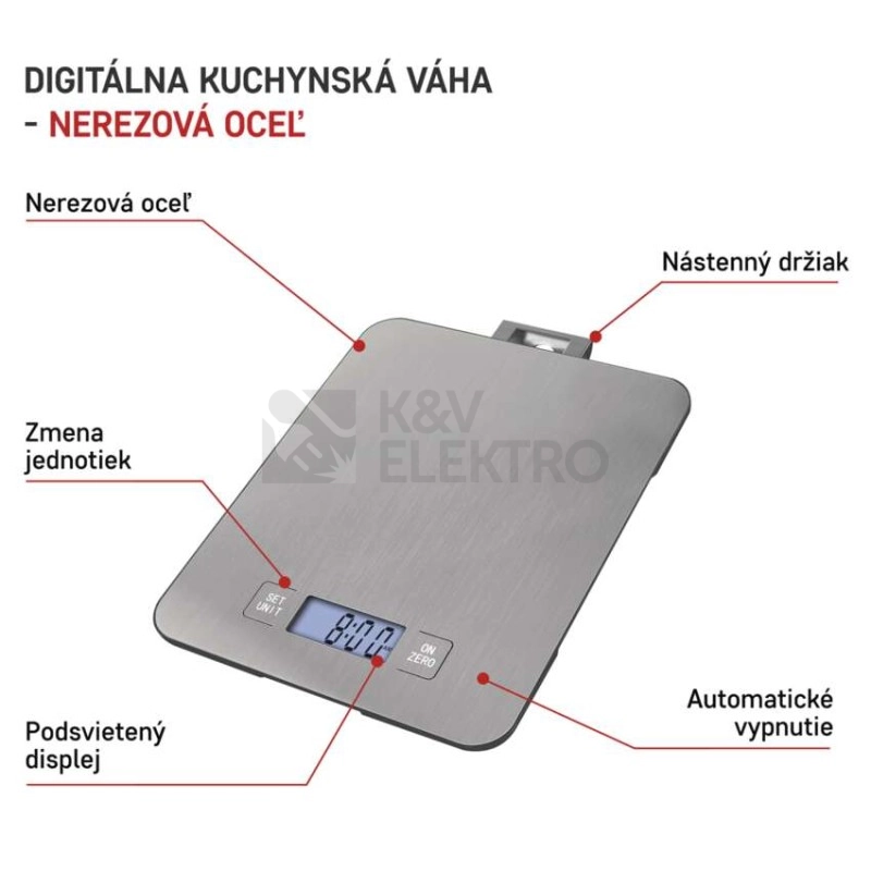 Obrázek produktu Digitální kuchyňská váha EMOS EV023 stříbrná 23