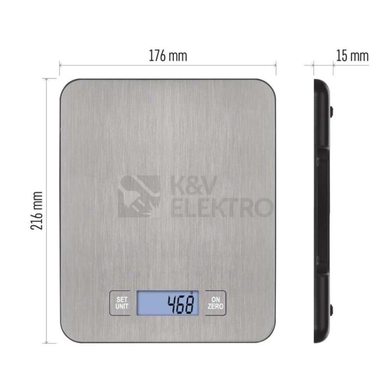 Obrázek produktu Digitální kuchyňská váha EMOS EV023 stříbrná 28