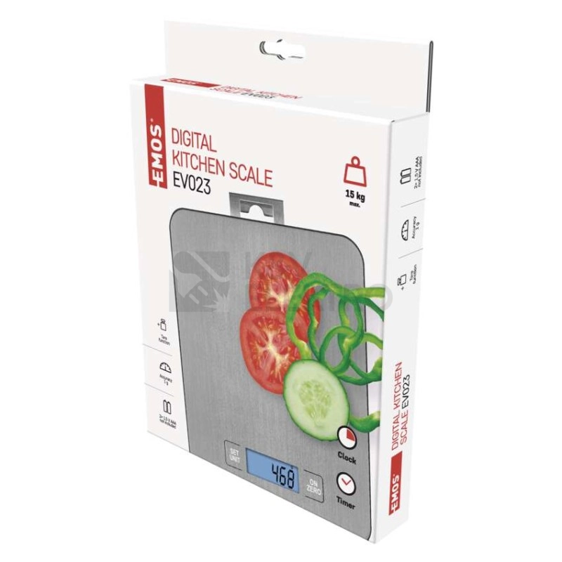 Obrázek produktu Digitální kuchyňská váha EMOS EV023 stříbrná 29