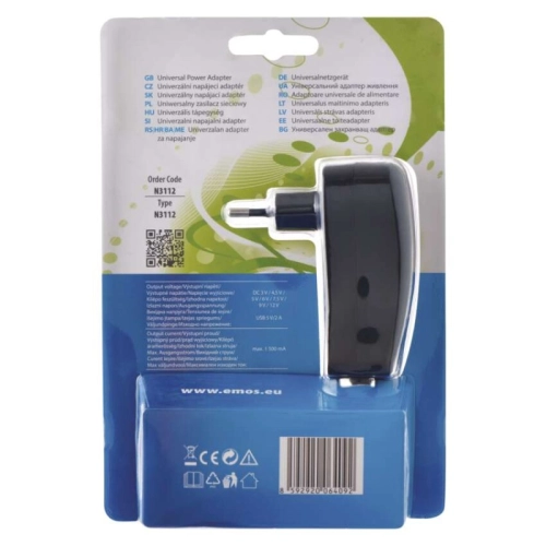 Univerzální pulzní USB napájecí zdroj EMOS N3112 3-12VDC 1500mA (obrázek 5)