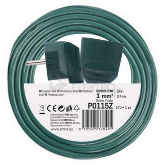 Obrázek produktu Prodlužovací kabel EMOS 5m/1zásuvka zelená P0115Z 1912310500 5