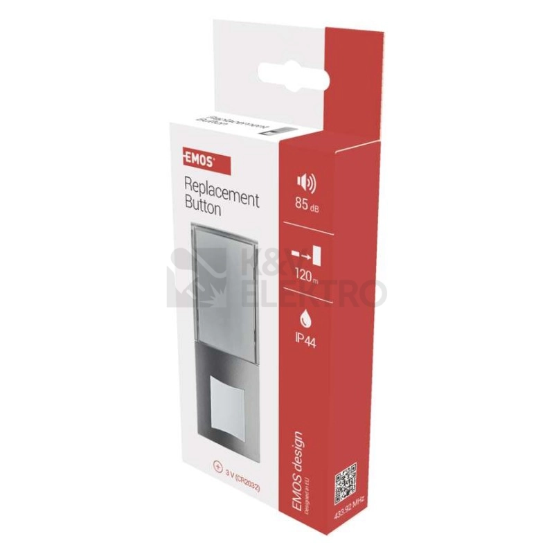 Obrázek produktu Přídavné bezdrátové tlačítko EMOS P5760T pro domovní zvonky P5760, P5763 a P5763T 1