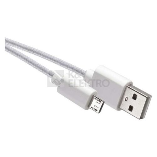 USB kabel EMOS 2.0 A/M - micro B/M 1m bílý SM7006W