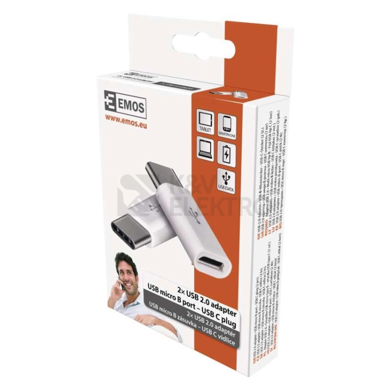 Obrázek produktu Adaptér/redukce USB-micro B/F-USB-C/M 2ks (blistr 2ks) 4