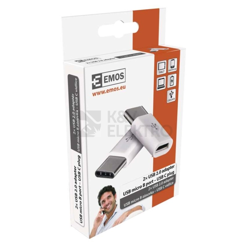 Obrázek produktu Adaptér/redukce USB-micro B/F-USB-C/M 2ks (blistr 2ks) 5