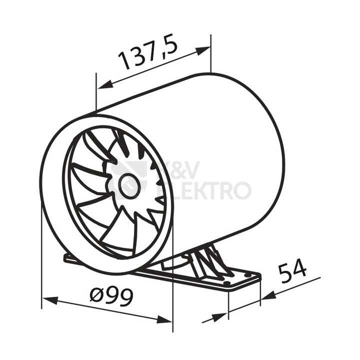 Obrázek produktu Tichý potrubní ventilátor VENTS 100 QUIETLINE-K kuličková ložiska 1010104 1