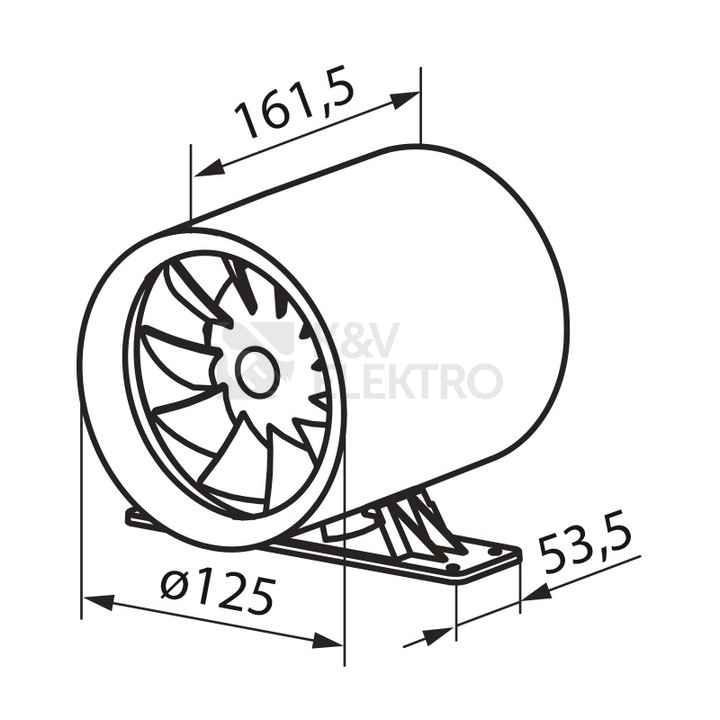 Obrázek produktu Tichý potrubní ventilátor VENTS 125 QUIETLINE-K kuličková ložiska 1010110 1
