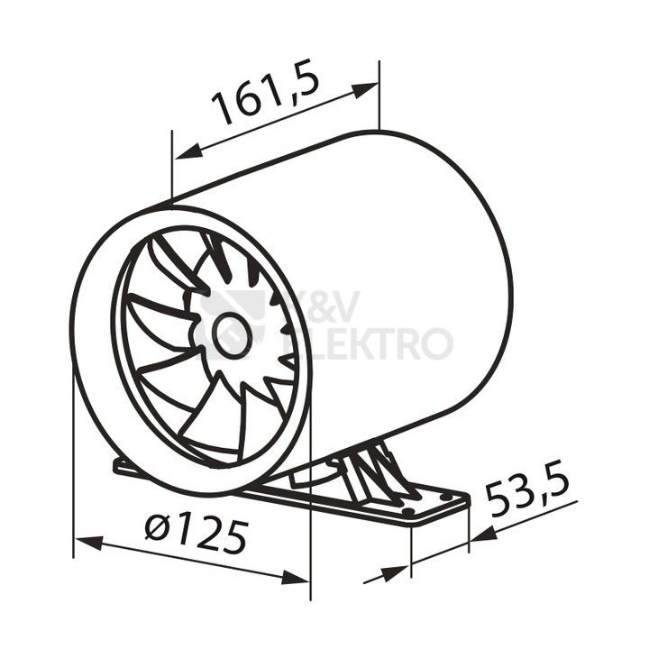 Obrázek produktu Tichý potrubní ventilátor VENTS 125 QUIETLINE-K kuličková ložiska 1010110 2