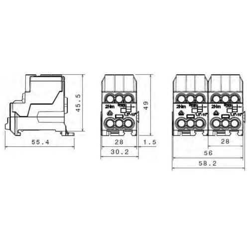 Svorkovnice pro rozdělení fází UVB 100 L S černá 1003206