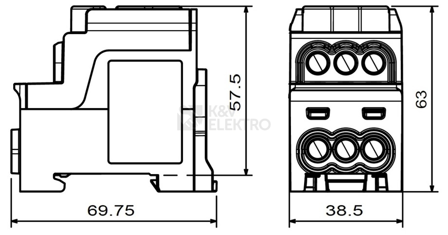 Obrázek produktu Svorkovnice pro rozdělení fází UVB 200 L G 1P 080030-0-4 šedá 1006064 2