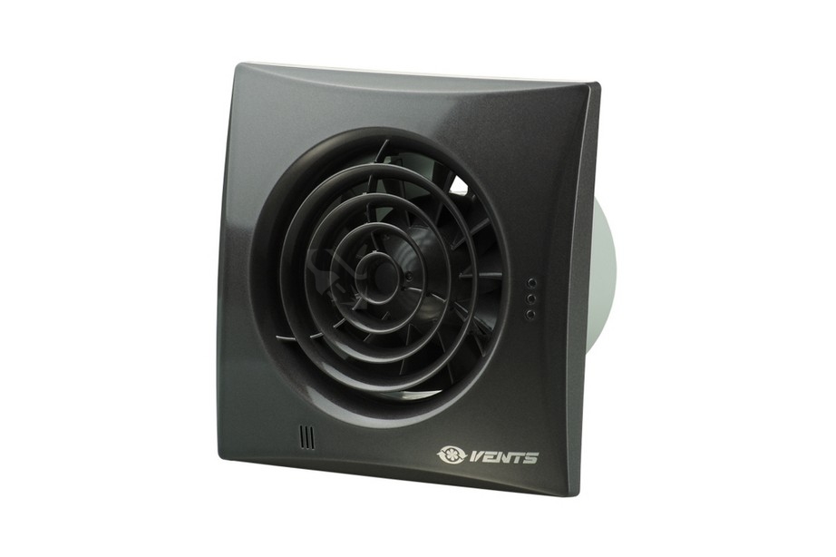 Obrázek produktu Tichý axiální koupelnový ventilátor se zpětnou klapkou VENTS 100 QUIET Black Sapphire 1010301 0