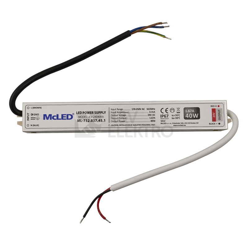Obrázek produktu LED napájecí zdroj McLED 24VDC 1,67A 40W ML-732.037.45.1 2