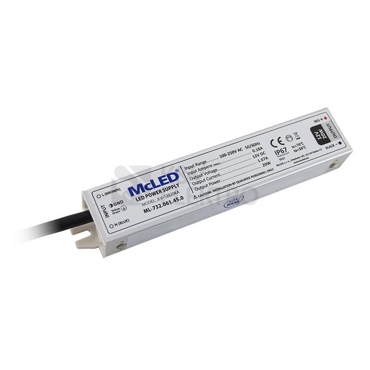 Obrázek produktu LED napájecí zdroj McLED 12VDC 1,67A 20W ML-732.061.45.0 0