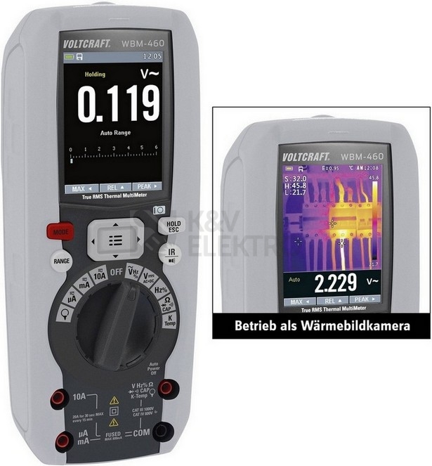 Obrázek produktu Multimetr s termokamerou 80x80 pix VOLTCRAFT WBM-460 1661486 1