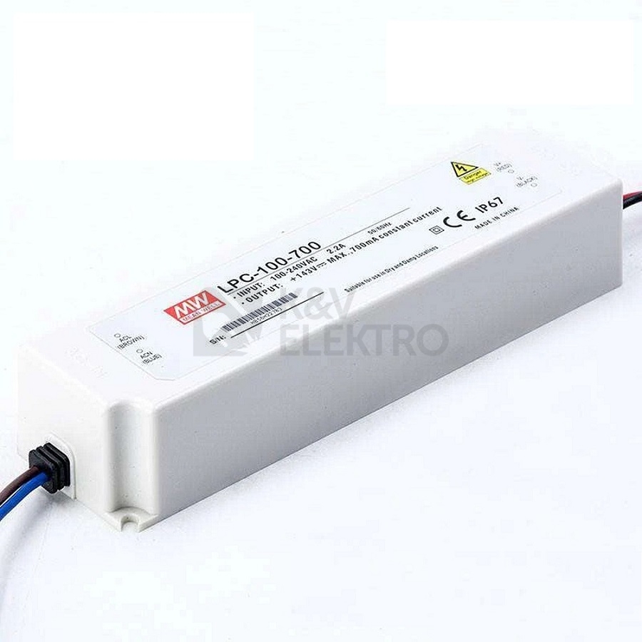 Obrázek produktu  LED driver MEAN WELL LPC-100-700 100W 700mA 0