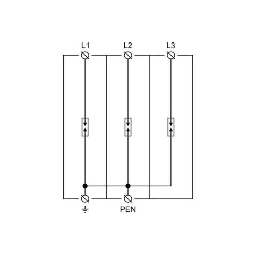 Svodič přepětí SPD typ 1 HLA50-255/3+0 (obrázek 4)