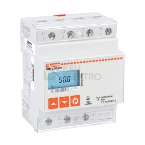  Elektroměr LOVATO DMED301MID třífázový 80A Modbus-RTU (RS485)