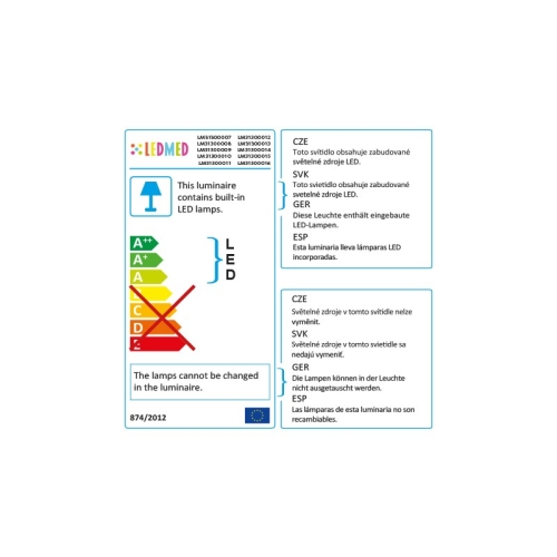 Svítidlo PLAFON SQUARE přisazené stropní a nástěnné 10W neutrální LEDMED LM31300012