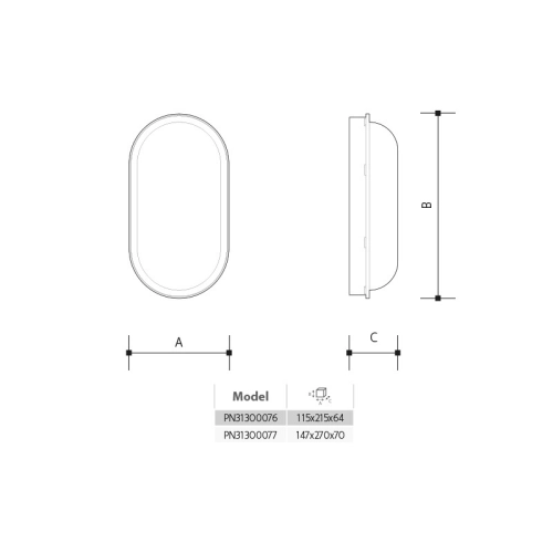 Svítidlo IP44 OVAL MAXI 20W neutrální Panlux PN31300077 (obrázek 5)