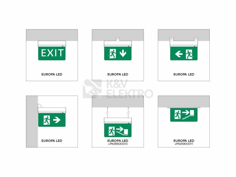 Obrázek produktu Nouzové svítidlo EUROPA LED KOMPLET s piktogramem schody nahoru Panlux PN35200011 2