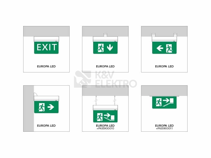 Obrázek produktu Nouzové svítidlo EUROPA LED KOMPLET s piktogramem schody nahoru Panlux PN35200011 2