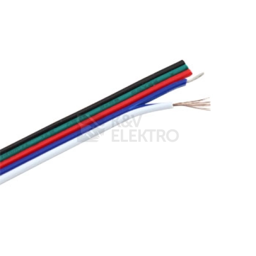 Plochý RGBW kabel k LED páskům 5x0,3mm2 FK Technics FK-KAB-5X030MM-RGBW 4731755-01 metráž