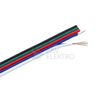 Obrázek produktu Plochý RGBW kabel k LED páskům 5x0,3mm2 FK Technics FK-KAB-5X030MM-RGBW 4731755-01 metráž 0